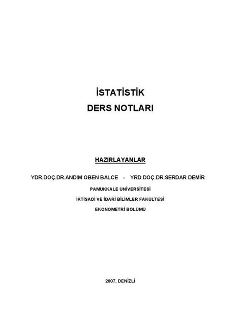 Aöf istatistik ders notları pdf